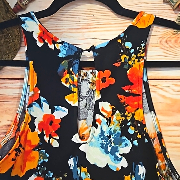 NWOT "DEREK🩶HEART" FLORAL SUMMER RACERBACK SLEEVELESS DRESS! ~LARGE - Picture 7 of 9